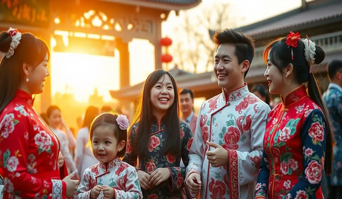 Young people are wearing Traditional Chinese Dresses on their festival showcasing their traditional concept.